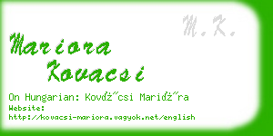 mariora kovacsi business card